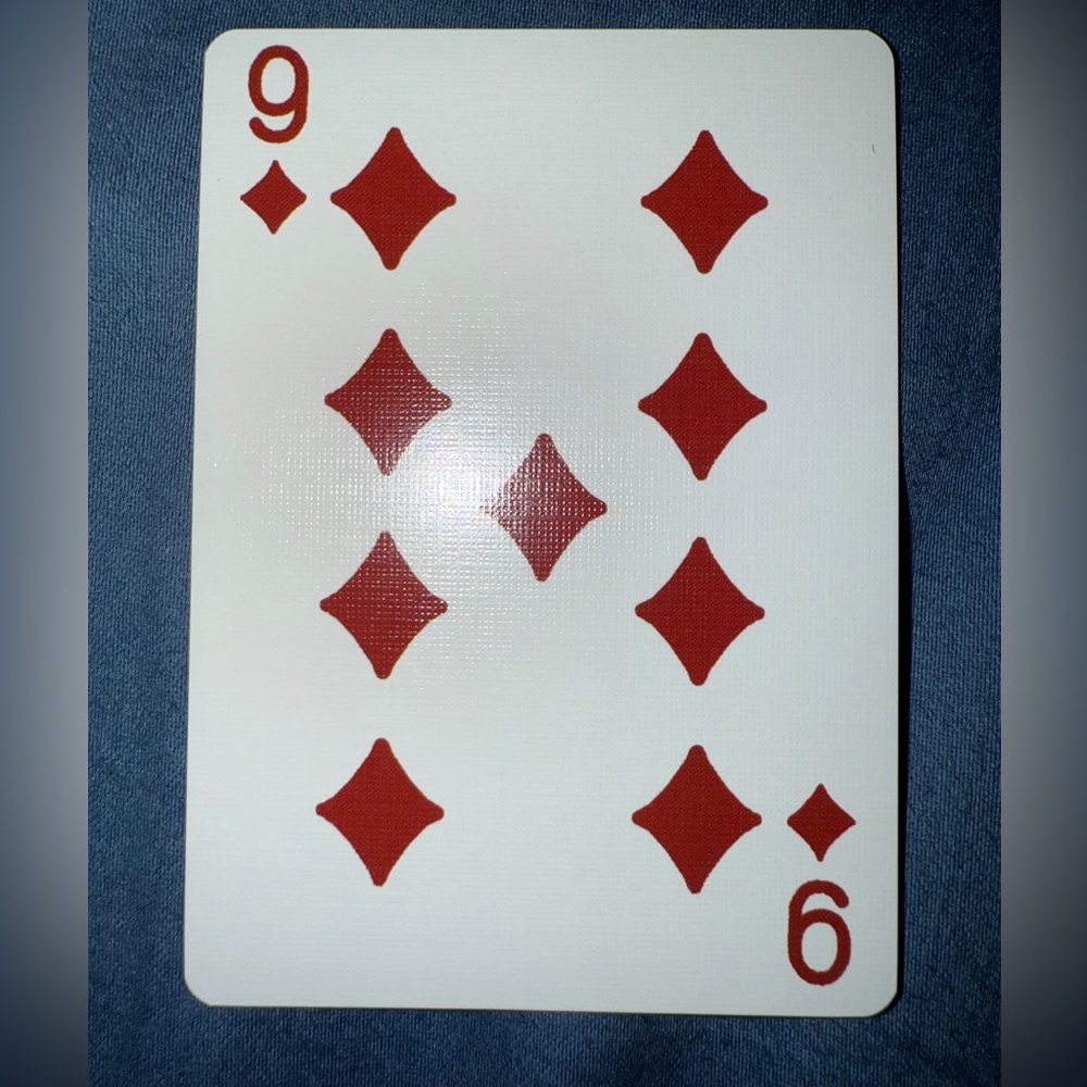 Coach Gold Trim Nine of Diamonds Playing Card